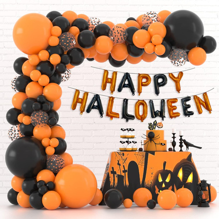 ZESTAW BALONÓW LATEKSOWYCH: CZARNE + POMARAŃĆZOWE  20 SZTUK 26 CM 