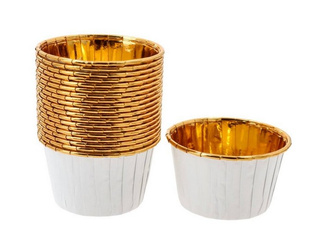 FOREMKI NA MUFINKI BIAŁY ZŁOTO 20 SZT