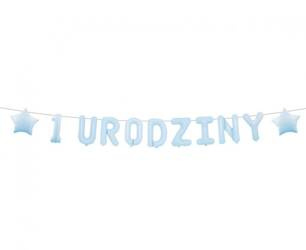 GIRLANDA PAPIEROWA 1 URODZINY NIEBIESKA 1,5 M.