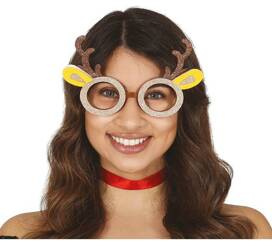 OKULARY ŚWIĄTECZNE RENIFER ZŁOTE