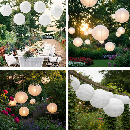 LAMPION PAPIEROWY BIAŁY 45 CM