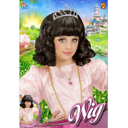 PERUKA KSIĘŻNICZKI CZARNA DZIECIĘCA