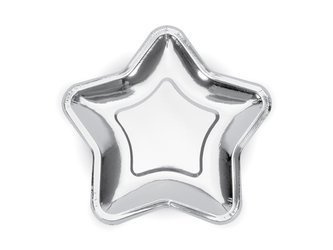 TALERZYKI GWIAZDKA SREBRNE 6 szt.