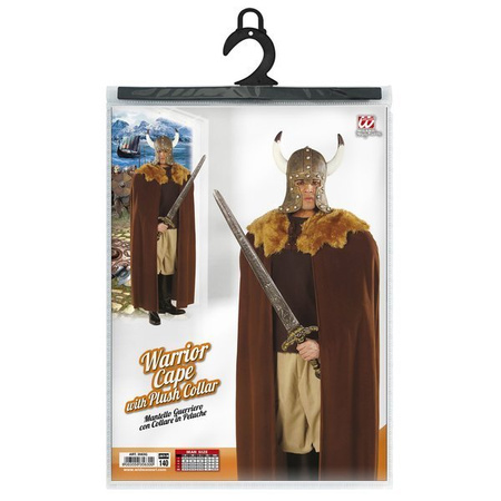 Peleryna rycerza z pluszowym kołnierzem, 140 cm