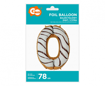 BALON FOLIOWY CYFRA 0 CIASTECZKO 1SZT