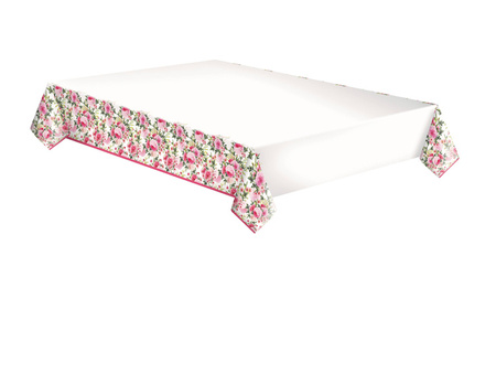 OBRUS PAPIEROWY RÓŻE KWIATY 120 X 180 CM 