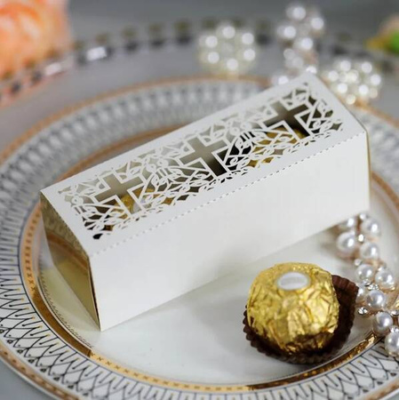 PUDEŁKO NA SŁODYCZE SREBRNO-ZŁOTE 12x4x4 CM