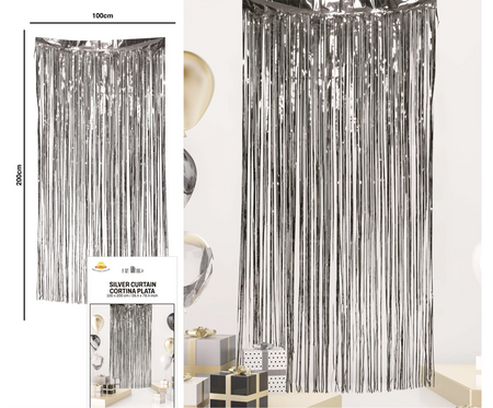 SREBRNA ZASŁONA 100 X 200 CM