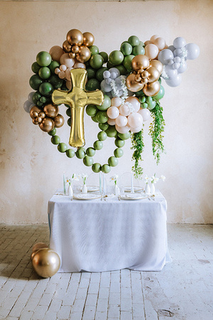 BALON FOLIOWY KRZYŻ 103 X 74 CM ZŁOTY