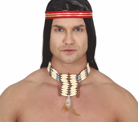 NASZYJNIK INDIAŃSKI Z PIÓRAMI
