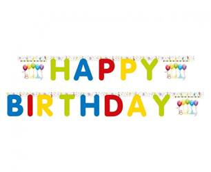 GIRLANDA PAPIEROWA HAPPY BIRTHDAY 200CM X 16CM