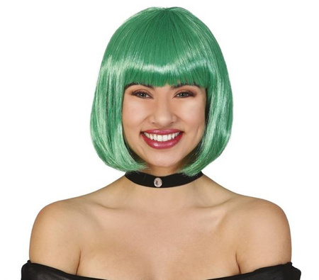 PERUKA  BOB Z GRZYWKĄ ZIELONA