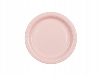 TALERZYKI PAPIEROWE JASNY RÓŻOWY 18 CM 6 SZT