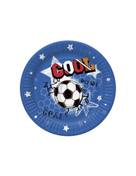 TALERZYKI PAPIEROWE PIŁKA NOŻNA GRANATOWE 18 CM 8 SZT