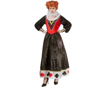 Zestaw dla dorosłych Dama Kier (sukienka, kołnierzyk), rozm. M