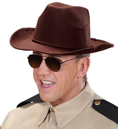 KAPELUSZ KOWBOJA GŁADKI BRĄZ