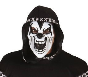 MASKA KLAUN Z HORRORU CZARNO-BIAŁY