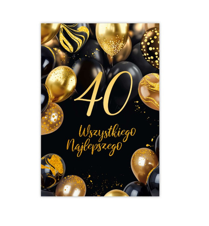 KARTKI OKOLICZNOŚCIOWE 40 URODZINY 