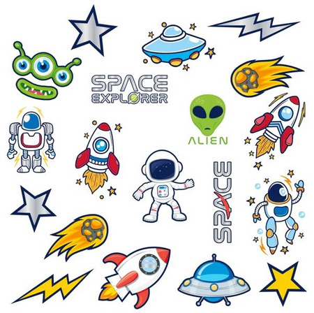 TATUAŻE ZMYWALNE KOSMOS 19 SZT.