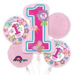 ZESTAW BALONÓW ROCZEK DZIEWCZYNKA 5 SZT