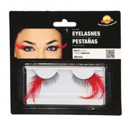SZTUCZNE RZĘSY CZERWONE PIÓRKA