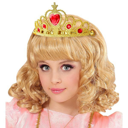 TIARA ZŁOTA SERCE CZERWONE