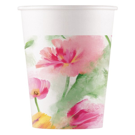 ZESTAW KWIATY TALERZYKI+ KUBECZKI+ SERWETKI