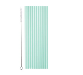 SŁOMKI PLASTIKOWE 23 CM ZIELONY 12 SZT