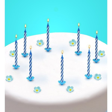 ŚWIECZKI URODZINOWE 16 SZT NIEBIESKIE 