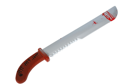  ZAKRWAWIONA SZTUCZNA MACZETA Z PIŁĄ