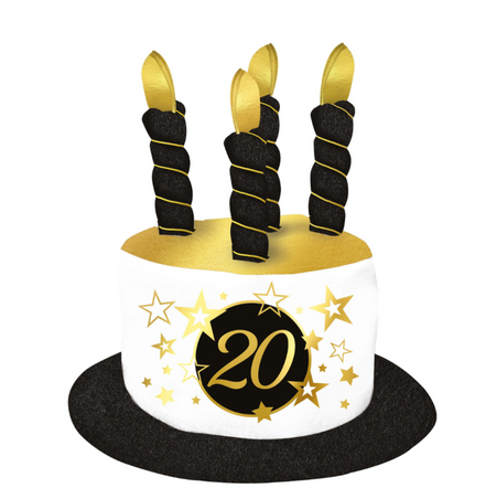 KAPELUSZ ŚWIECZKI NA 20 URODZINY