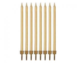 ŚWIECZKI URODZINOWE ZŁOTE 10 CM 8 SZT