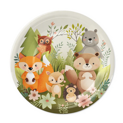 TALERZYKI PAPIEROWE LEŚNI PRZYJACIELE 18 CM 6 SZT.