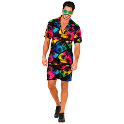 STRÓJ MĘSKI HAWAJSKI CZARNY PALMY