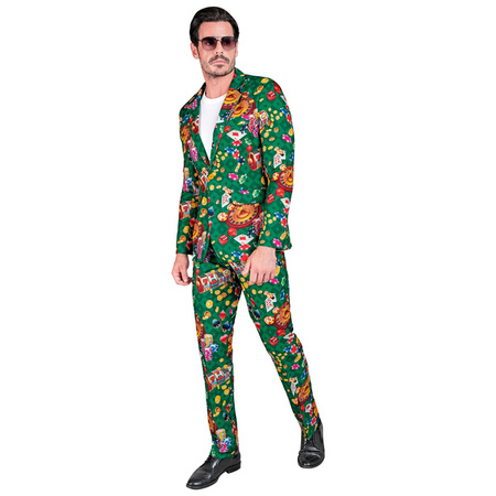 Strój garnitur z nadrukiem w stylu kasyna gracz ruletka