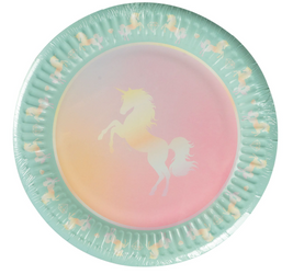 TALERZE PAPIEROWE JEDNOROŻEC 8 SZT 18 CM