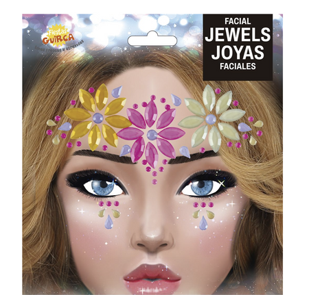 KLEJNOTY NA TWARZ NEONOWE KWIATKI SAMOPRZYLEPNE