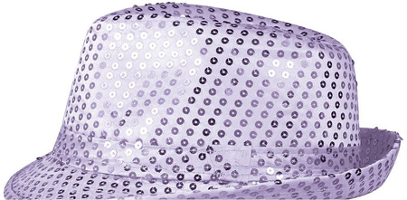 KAPELUSZ CEKINOWY LILIOWY