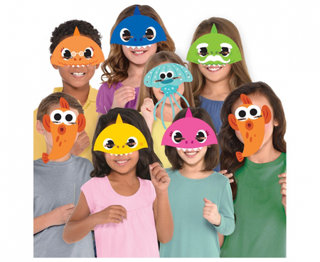 MASKI PAPIEROWE BABY SHARK  8 SZT.