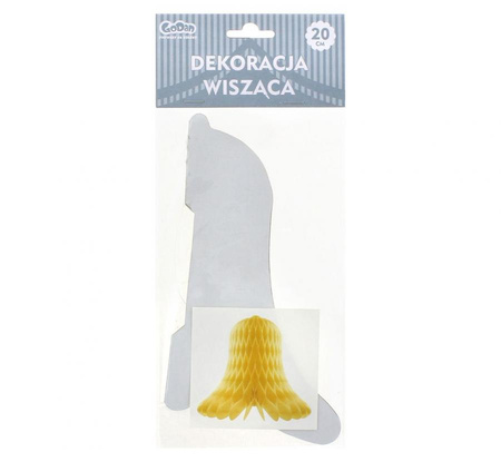 DEKORACJA ZŁOTA WISZĄCA DZWONEK 20 CM 1 SZT