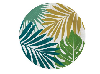TALERZYKI PAPIEROWE TROPIKALNE LIŚCIE 23 CM 8 SZT
