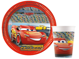 ZESTAW AUTA TALERZYKI+KUBECZKI