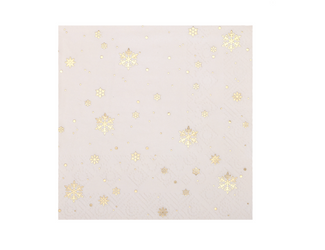 SERWETKI PAPIEROWE ZŁOTE GWIAZDKI KOŚĆ SŁONIOWA 25 CM 20 SZT