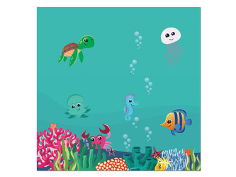 SERWETKI PODWODNY ŚWIAT 33CM 10 SZTUK