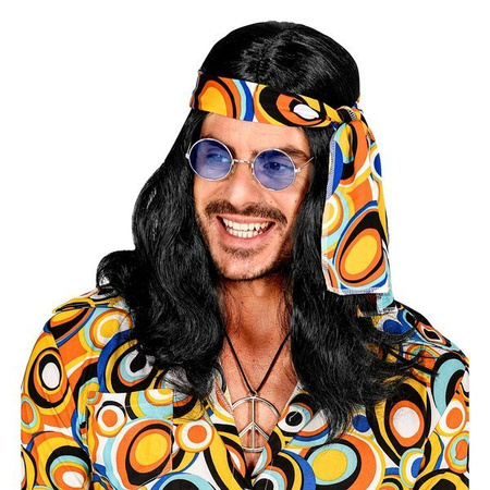 Nera "PARRUCCA ANNI 70 DISCO FEVER CON FASCIA" in scatola