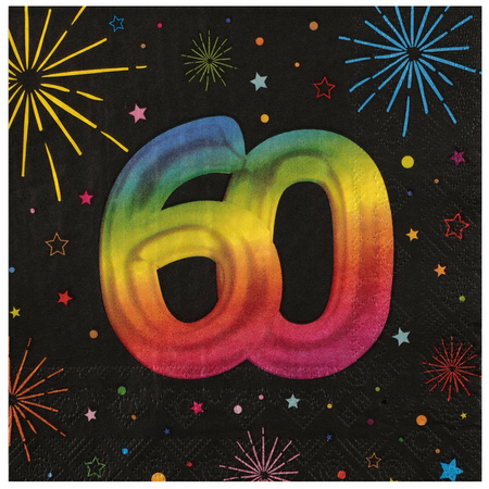 ZESTAW FIESTA 60 URODZINY TALERZYKI+KUBECZKI+SERWETKI