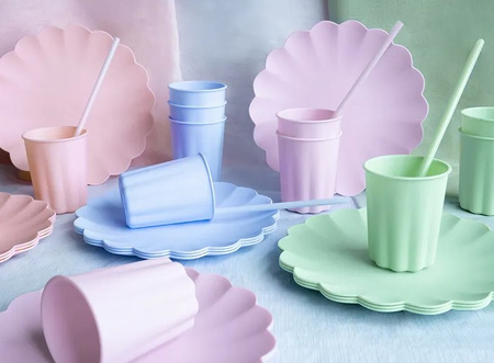 KUBECZKI PLASTIKOWE FALBANKA 220 ML BŁĘKIT 4 SZT