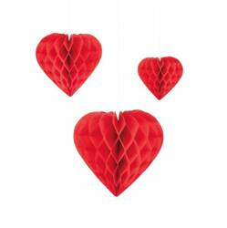 DEKORACJA HONEYCOMB SERCE 3 SZT.