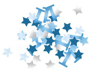 KONFETTI GWIAZDKI BŁĘKITNE ROCZEK 36 SZT