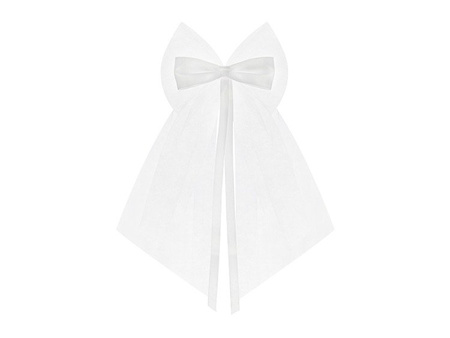 KOKARDY Z KOKARDKĄ BIAŁY 18 CM 2 SZT